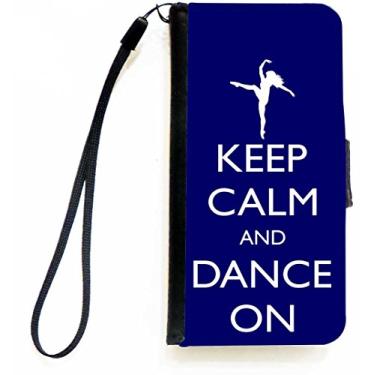 Imagem de Rikki Knight Keep Calm and Dance On - Capa carteira flip azul com aba magnética para Apple iPhone 5c