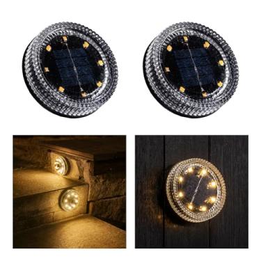 Imagem de OPOIRA Luzes solares de vidro com estilo ondulado, design modular, à prova d'água, luzes de cerca ao ar livre, para escadas, quintal, pátio, jardim, parede, caminho, iluminação decorativa de mesa