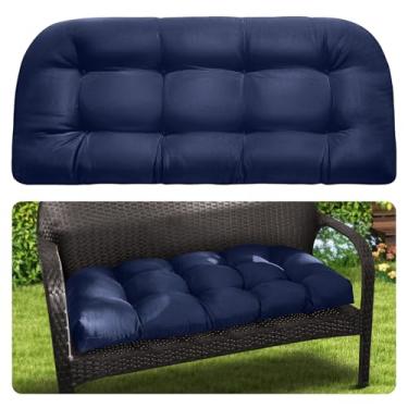 Imagem de MAGIC ELEPHANT Almofada de banco para área externa, almofada de sofá de espuma viscoelástica para cadeira de vime de móveis de pátio, almofada de assento giratório para varanda de sofá de 111 x 48 cm