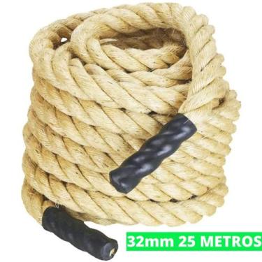 Imagem de Corda De Sisal Naval 32mm 25 Metros Exercício Funcional Rope Climb Esc
