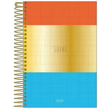Imagem de Agenda 2025 Diária Esp 176Fls Shine Vermelho E Azul Foroni