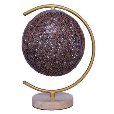 Imagem de Kit Casal 2 Abajur Luminária Rustica Marrom De Mesa 27,5cm Bivolt 110/220v