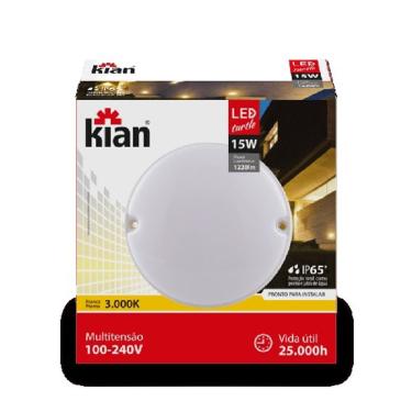 Imagem de Kit 8 Luminárias Tartaruga 15w Redonda Branca Quente 3000k