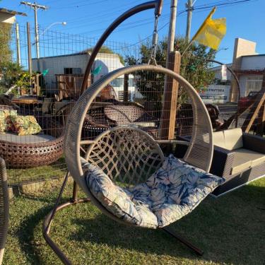 Imagem de Balanço Rede Elo Em Corda Náutica - Tecido Vinales Azul
