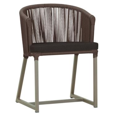 Imagem de Cadeira De Jantar Noronha Alumínio Fendi E9 Trama Original Marrom