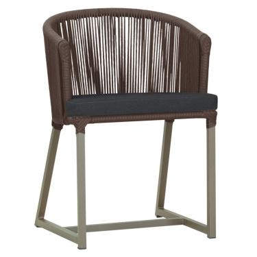 Imagem de Cadeira De Jantar Noronha Alumínio Fendi E11 Trama Original Marrom