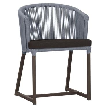 Imagem de Cadeira De Jantar Noronha Alumínio Marrom E9 Trama Original Prata