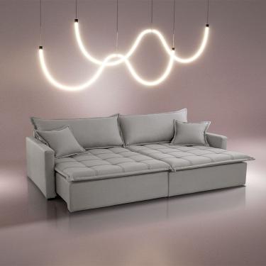 Imagem de Sofá Cama Flora 02 Módulos De 80cm Br 15cm Meu Sofá Online A230 Linho Cinza