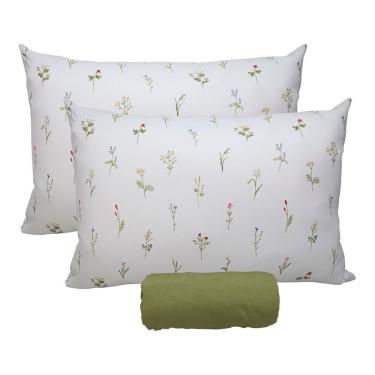 Imagem de Jogo De Cama Portallar Queen Malha 100% Algodão Premiun Classic Vitoria 3 Peças Verde Pedra