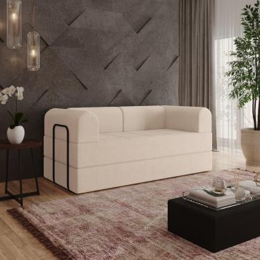 Imagem de Sofá 2 Lugares Estofado D-plus 160 Cm Monaco - Boucle Bege Boucle Bege