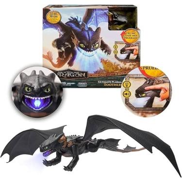 Imagem de Como Treinar o Seu Dragão O Filme - Banguela Luxo 38 Cm Ultimate Plasma Blast Com Luz e Som - Sunny