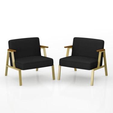 Imagem de Kit 2 Poltronas Coimbra Estilo Industrial Dourado/cinamomo/preto - M.a