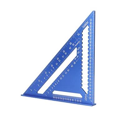 Imagem de Alumínio Liga Triangular ângulo Régua Quadrado 12in 45 ° Carpintaria Layout Calibre Medida Ferramenta Azul para Oficina
