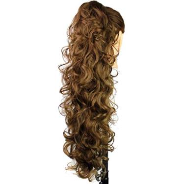 Imagem de S-ssoy Aplique De Cabelo Sintético Para Rabo Cavalo Cacheado Feminino 31" (78 Cm), Ondulado, Longo, Cacheado, Extensão, Peruca Longa/Volumosa, Apliques Mulheres, Meninas, Tamanho 12