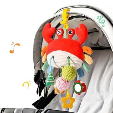 Imagem de Mobile Caranguejo de Pelúcia Infantil com Chocalho e Mordedor - Sem Ma