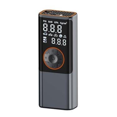 Imagem de Compressor de ar portátil para insuflador de pneu, [armazenamento de bocal bulit-in] Inflador de pneu portátil recarregável de 150 PSI para carro, motocicleta, bomba de ar de pneu sem fio com medidor