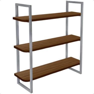 Imagem de Prateleira Tripla Nicho Alba Modelo Industrial Decoração Casa 60x15 - 