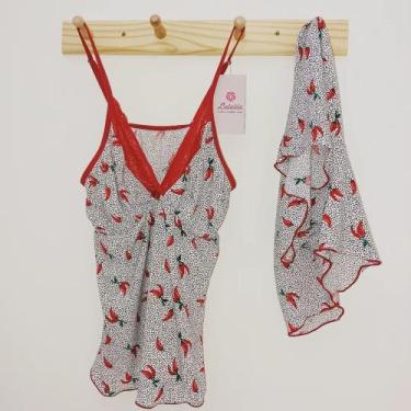 Imagem de Camisola com renda Branca com estampa de pimenta - Lalalás, 40