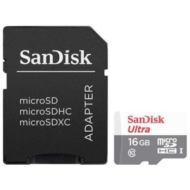 Imagem de Cartão de Memória 16GB Micro SD SanDisk Classe 10 - Ultra, 16GB