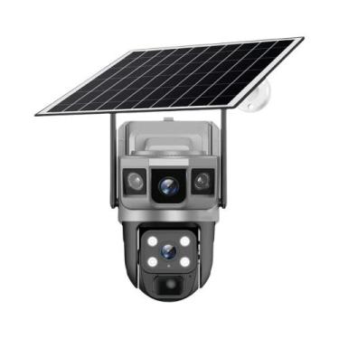 Imagem de Câmera IP Solar De Lente Dupla De 12MP Wifi 6K Webcam Externa Visão No