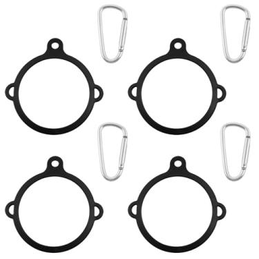 Imagem de FINBe 4 anéis de garrafa de água de três furos com 4 peças de fechos de garrafa de água de plástico e anéis de garrafa de água para copos térmicos, cordas de guarda-chuva, garrafas de água