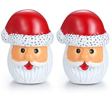Imagem de Abotoaduras de Natal HONEY BEAR Papai Noel para homens de aço inoxidável presente de Natal 18mm x 12mm Branco