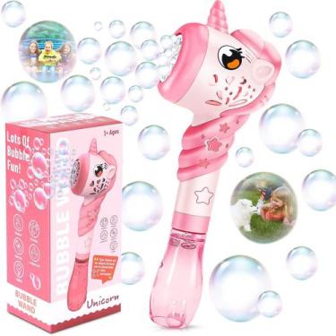 Imagem de Brinquedo Bubble Wand Woplagyreat - Princesa Unicórnio com Rosa Claro