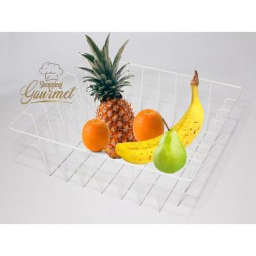 Imagem de Cesto Avulso Aramado Branco Multiuso Para Fruteiras Frutas  Com 1 Par 