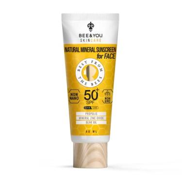 Imagem de BEE & YOU Protetor Solar Facial Bee And You Fps 50, Proteção Uv, Pele Limpa, Sensível E Propensa A Acne, Óxido De Zinco À Base De Minerais, Extrato De Própolis, 100% Natural, Hipoalergênico, 1,35 Oz