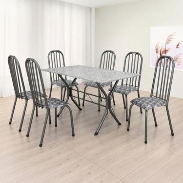 Imagem de Conjunto Sala de Jantar 6 Cadeiras Natal - Tubulares Gol