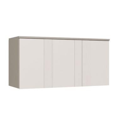 Imagem de Guarda-roupa Modulo Aéreo 3 Portas Elegance Niquel/Blanc Canelado
