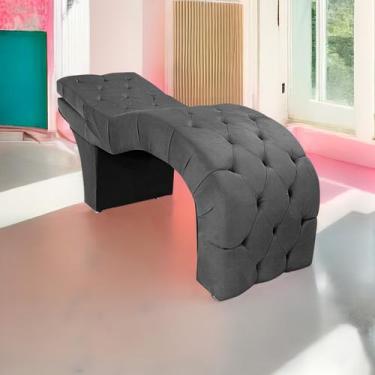 Imagem de Maca Estética com Encosto Dobrável Facial Capitonê Cílios Salão P02 Li