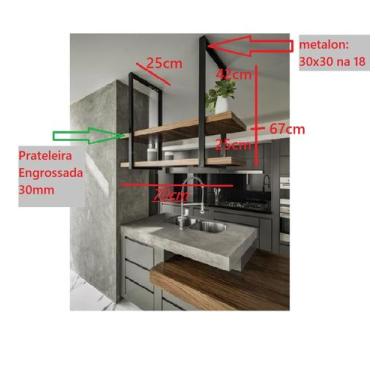 Imagem de kit top luxo TETO REFORÇADO metalon 30x20 - Dylon moveis