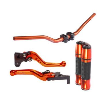 Imagem de Kit Guidão Esportivo Manopla Punho Luva Manete Yamaha MT 03 - Stark Ra