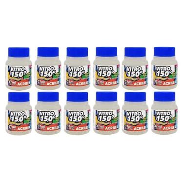 Imagem de Kit Com 12 Tintas Acrilex para Vidro 37ml - Vitro 150 Escolha Sua Cor à Base de Água, Cerâmica e Porcelana Durabilidade e Acabamento Impecável em Projetos de Pintura em Vidro, Porcelana, Cerâmica e Faiança. (Incolor 806)