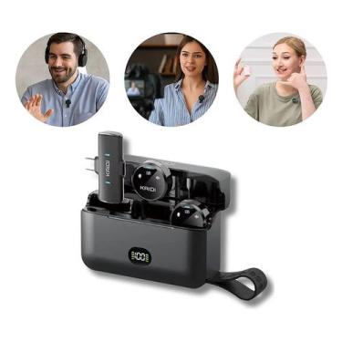 Imagem de Microfone Lapela Tipo C Sem Fio Wireless Duplo Magnetico - Smart