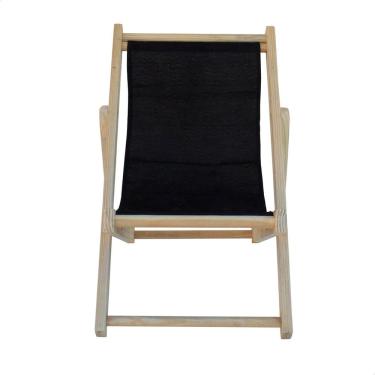 Imagem de Cadeira Espreguiçadeira Dobrável Infantil Madeira Maciça Natural com Tecido