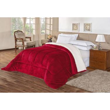 Imagem de Coberdrom Pele De Carneiro Cama Queen Sherpa - Vermelho - Harumi Enxov