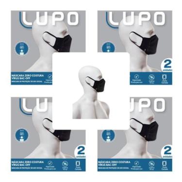 Imagem de 8 máscaras na cor preta Lupo 36004-001, Preta, Único