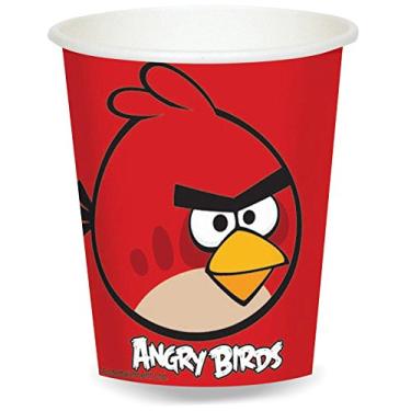 Imagem de Amscan Fun-Filled Angry Birds Birthday Party Paper Cups (Pack of 8), Red, 9 oz