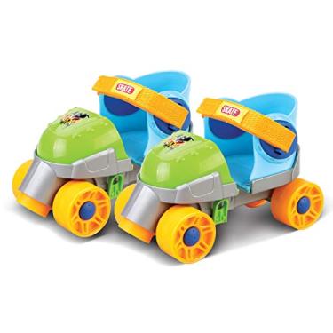 Imagem de Patins em linha ajustáveis e fáceis de treinar - Patins em linha de 4 rodas para iniciantes estilo quad-style para crianças, crianças pequenas e crianças (verde)