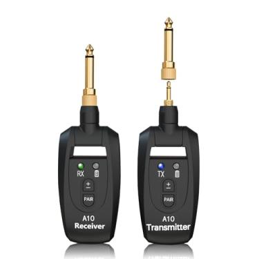 Imagem de WENTELMUSIC Sistema De Guitarra Sem Fio A10, Transmissor E Receptor Recarregável 2,4 Ghz, Áudio 24 Bits 48 Khz, Alcance 30 Metros, Latência, Plug And Play Para Acessórios Elétricos Baixo