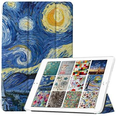 Imagem de DuraSafe Cases Para iPad Air 3 2019 10,5 polegadas [Air 3ª geração] A2152 A2123 A2153 A2154 Impresso Smart Três Dobras Leve Silicone Transparente Capa Frontal e Traseira - Pintura Noturna Estelar