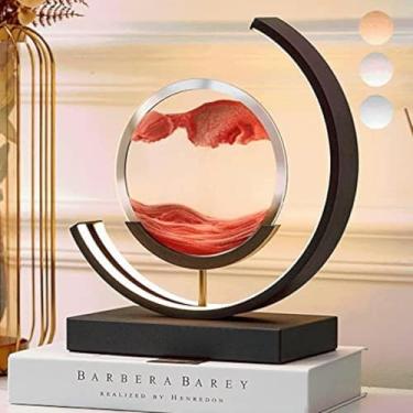 Imagem de Imagem De Arte De Areia Em Movimento Com Led, Lâmpada De Imagem De Areia De Vidro Redonda 3d 3 Cores Art Light Com Suporte Deep Sea Sandscape Em Exibição De Movimento Mo, A, REMOTE CONTROL