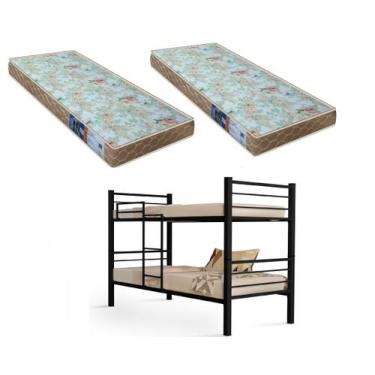 Imagem de Beliche 100% Ferro/Aço Cristal Vira 2 Camas C/grade Proteção e Escada 