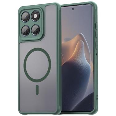 Imagem de Monwutong Capa magnética fina para Moto Edge 60, capa para Moto Edge 60 Fusion, capa resistente durável ao ar livre, capa de proteção antiqueda de grau militar para Moto Edge 60 Fusion/Edge 60, verde