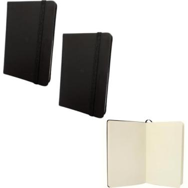 Imagem de Caderno Sem Pauta Moleskine Grande A5 14x21 80 Folhas Caderneta de Anotações Capa Emborrachada (2 preto sem pauta)