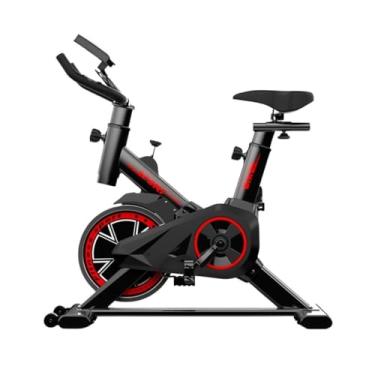 Imagem de Bicicleta Ergométrica Spinning, Preta com Vermelho, Aço Carbono, Ajuste de Altura 78-110cm, 80x40cm, Capacidade 120kg, Para Exercícios em Casa