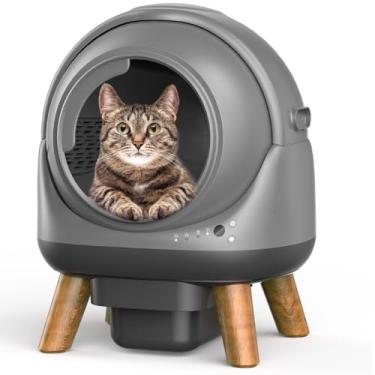 Imagem de Caixa de areia autolimpante, caixa de areia automática inteligente para gatinhos Cawypety GalaxyPod Pro com controle de aplicativo Wi-Fi, sem odor, segurança inclui sacos de lixo