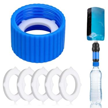 Imagem de Dexspoeny Kit de acoplamento de filtro de água, acoplamentos de limpeza de filtragem com 5 peças de vedação, para filtros de água roscados externos de 28 mm e garrafas de plástico padrão para